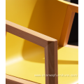 Modern wood leg plastic pp seat dinning chair